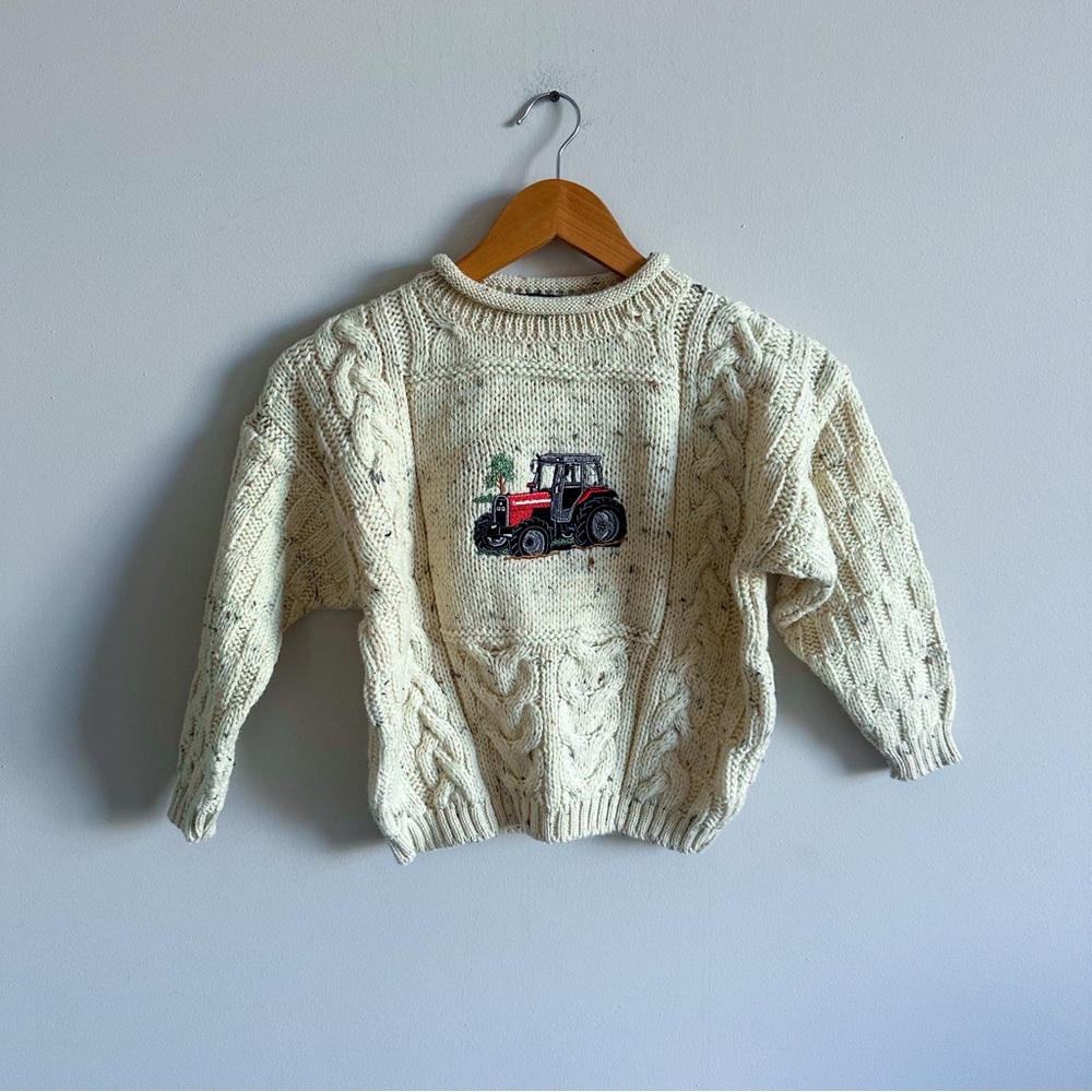 Tivoli Cream Sweater with Red Tractor Design